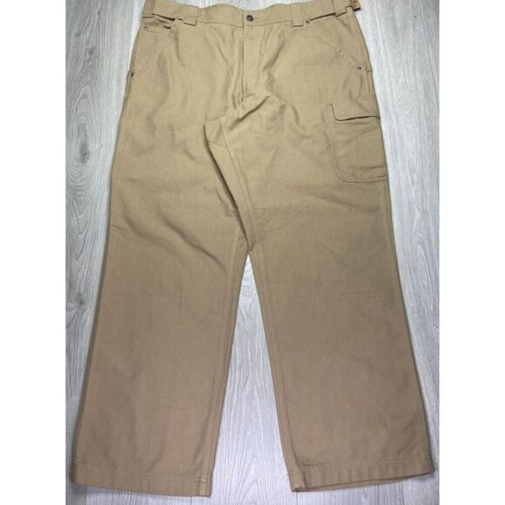 Duluth Pants Mens 42x32 Tan CoolDry Fire Hose Work Carpenter Canvas Wicking